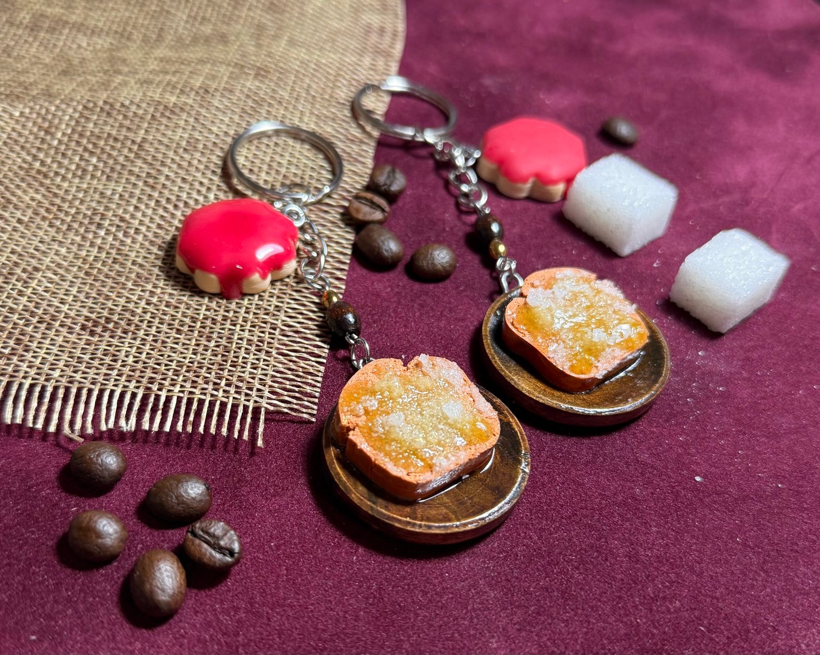 Bukë me vaj, sheqer, kurabie keychain